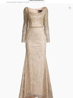 Mac Duggal  Beaded Lace A-Line Gown